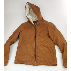Womens SAMUEL & KEVIN Brown hooded coat jacket size M